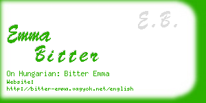 emma bitter business card